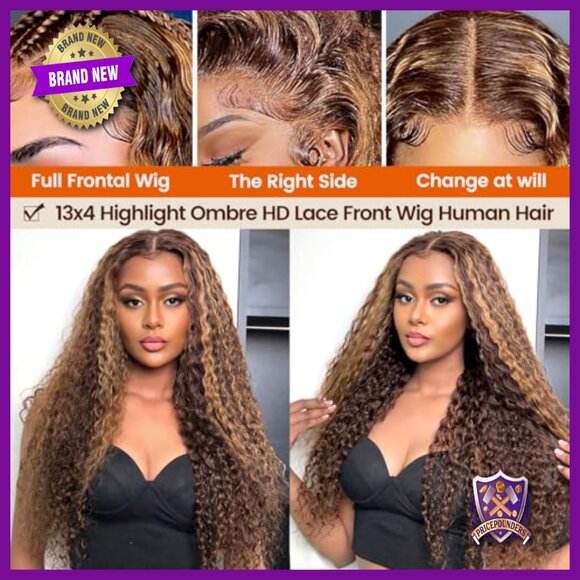 26 Inch 13x4 Lace Front Wig Human Hair Deep Wave 180 Density Glueless main image 5